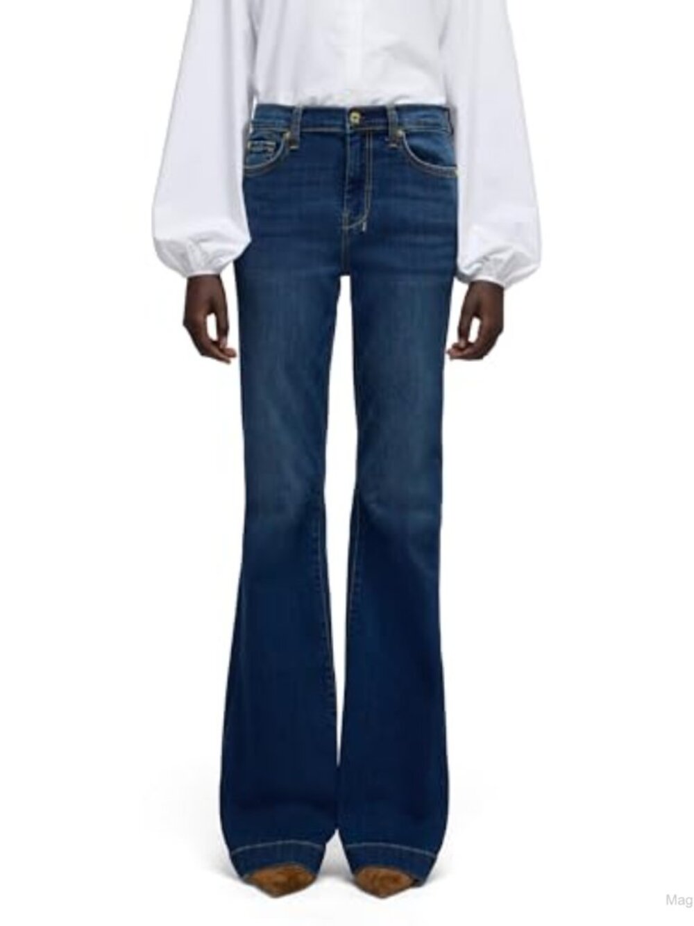 Mid Rise Flare Jeans Long Inseam 36"